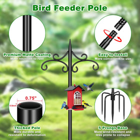 Tegarbed bird feeder pole endures outdoor conditions with stable support.