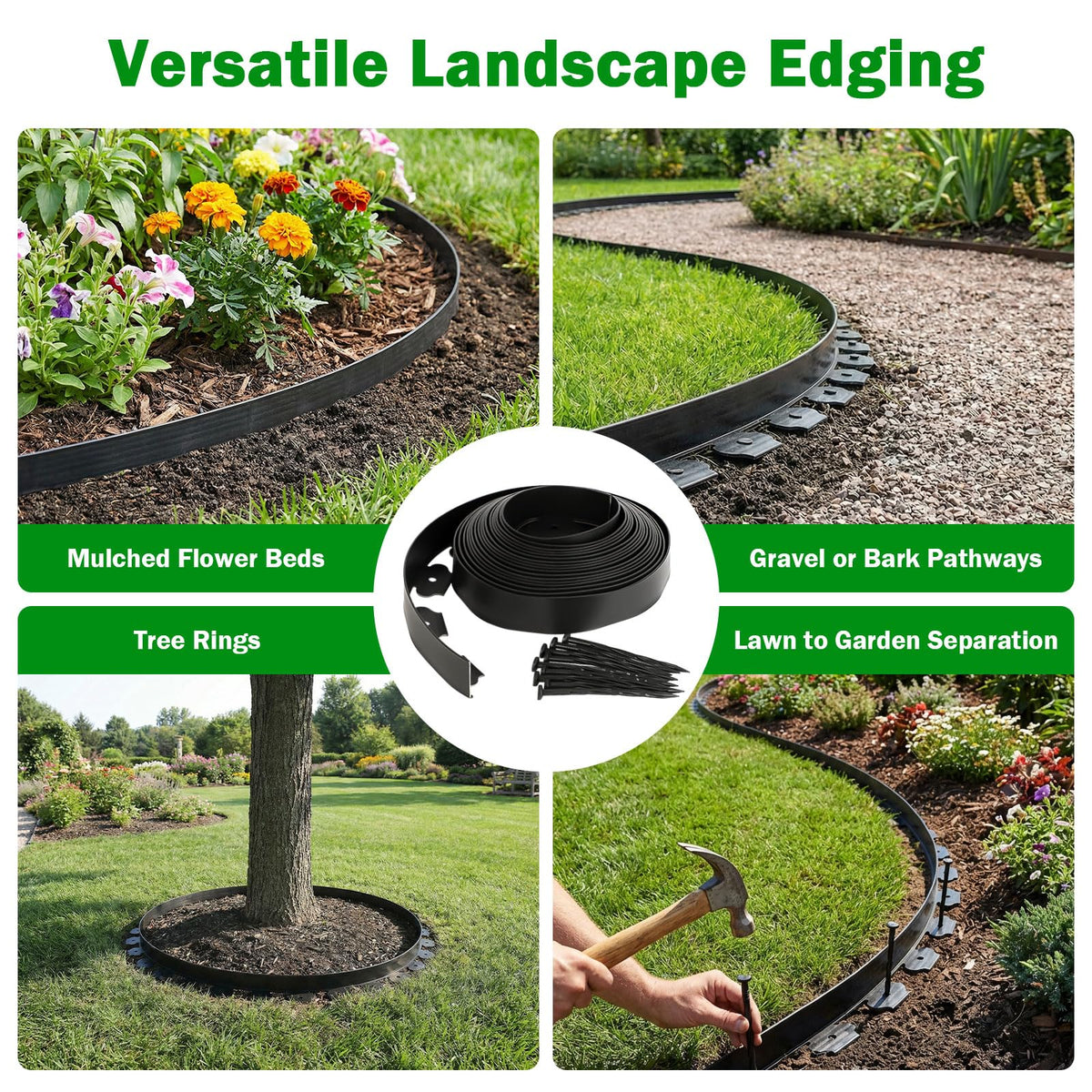 Tegarbed Black Garden Edging adds sleek, durable borders.