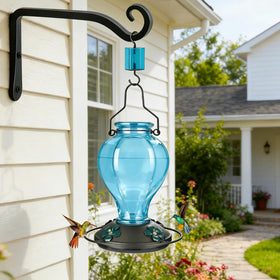 Tegarbed glass hummingbird feeder is easy to clean and refill after outdoor use.