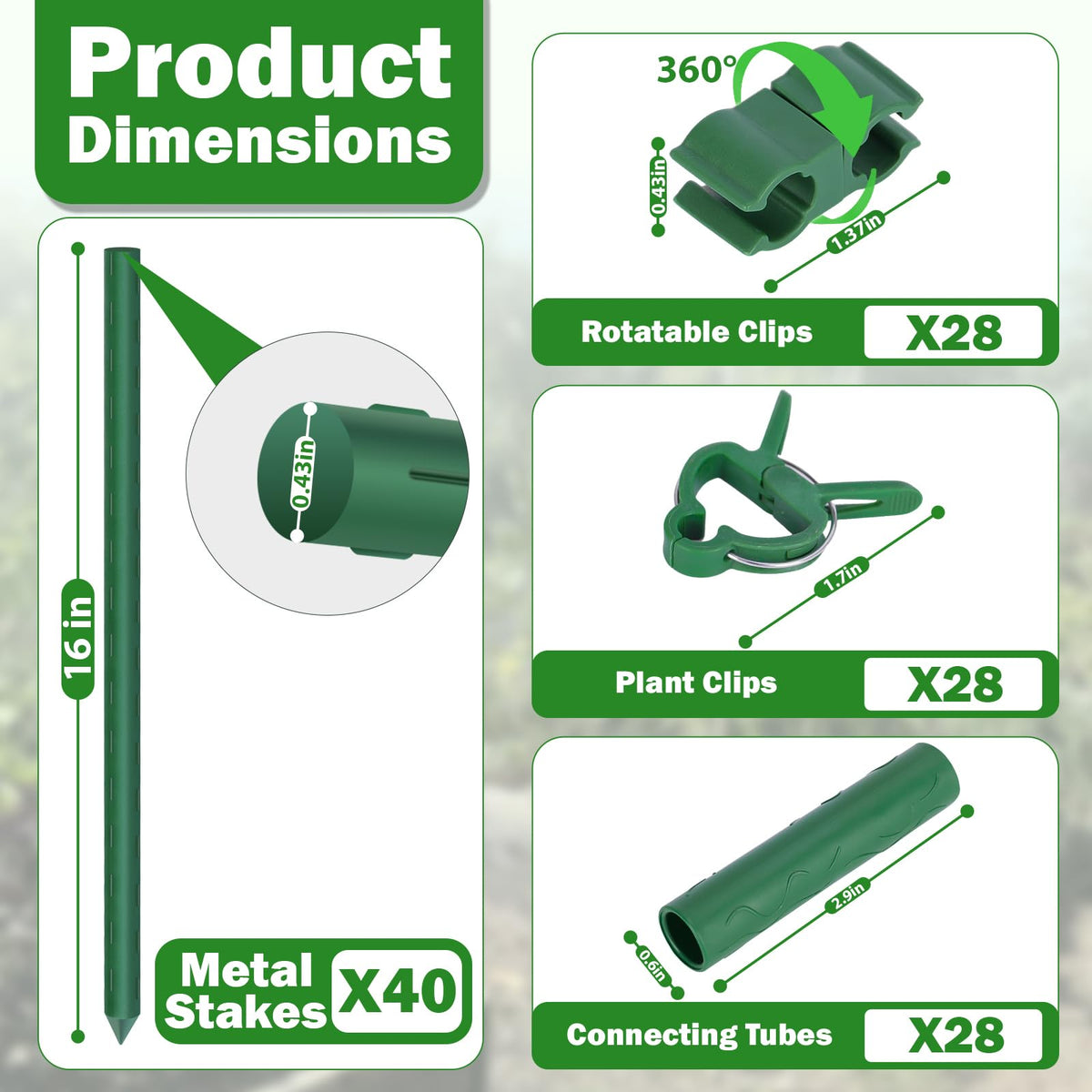 Tegarbed connector pack enables easy height extensions for taller plants.