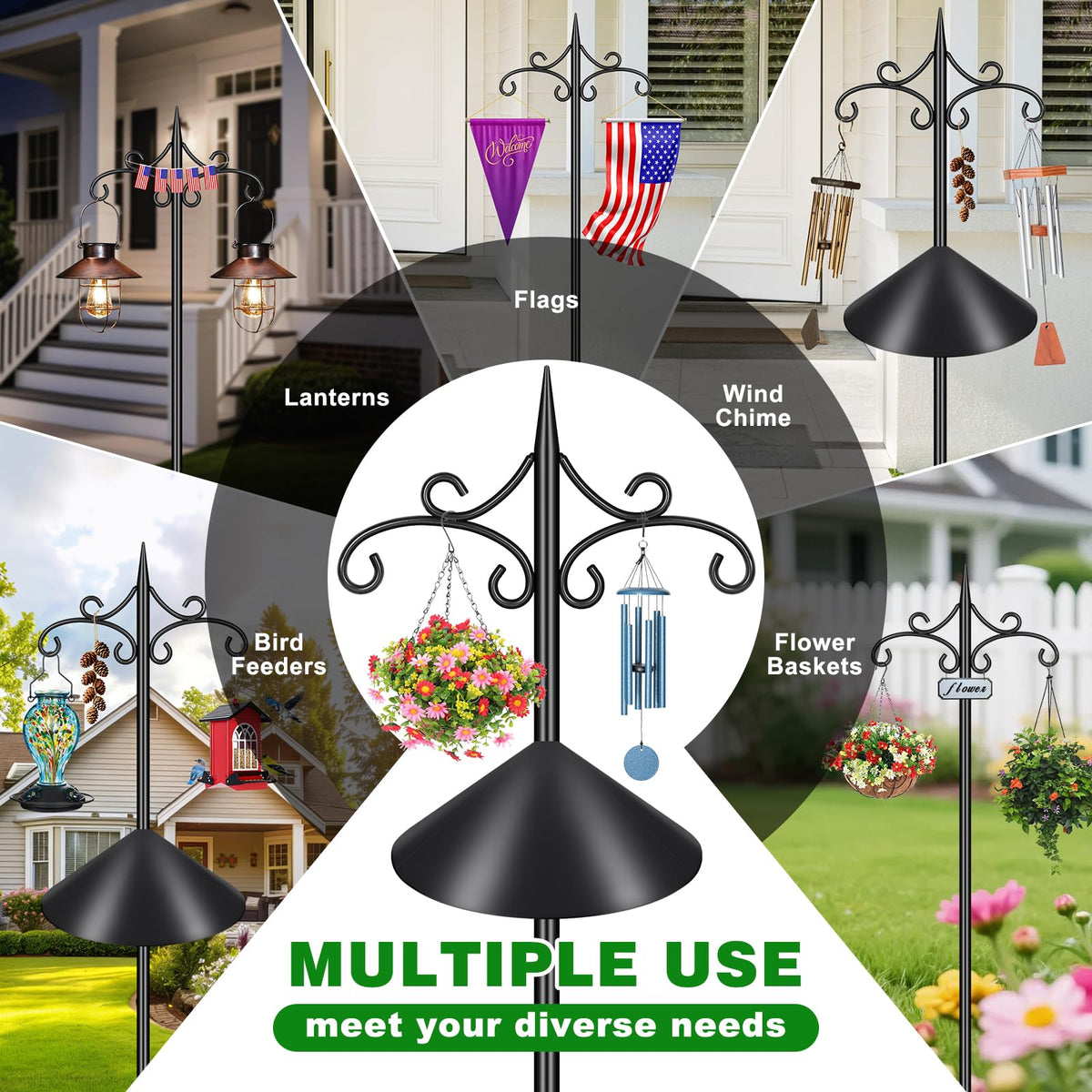 Tegarbed double-hooks design ideal for feeders, planters, and decor.