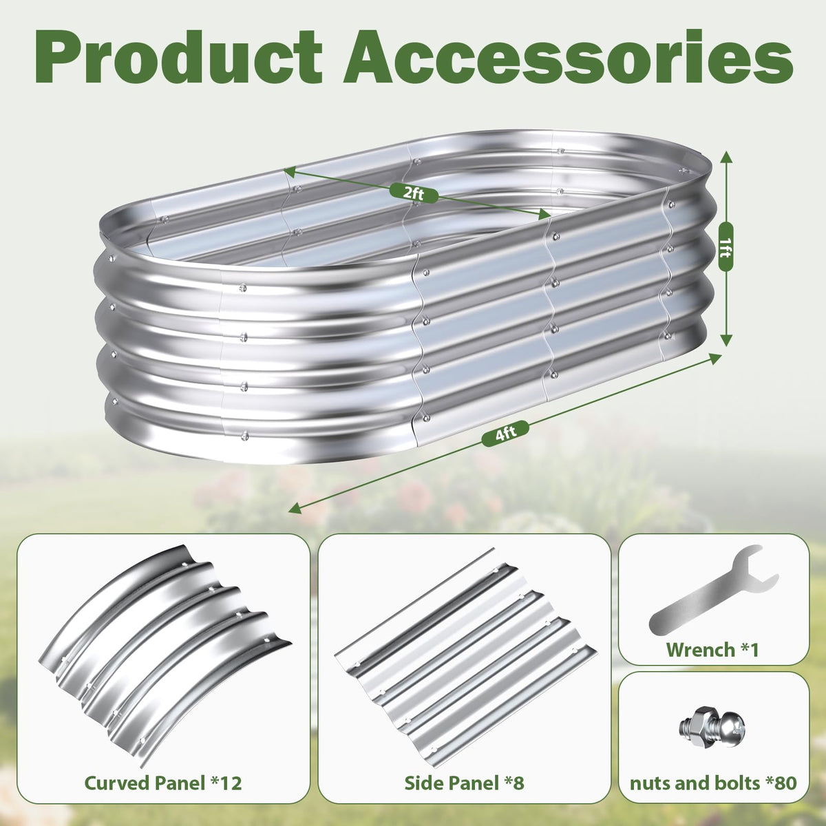 Tegarbed galvanized finish bed highlighting rust-resistant, modern outdoor look.