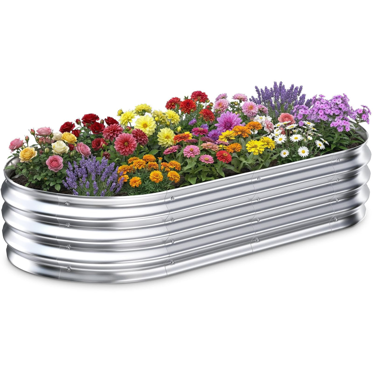 Tegarbed galvanized raised garden bed assembled for easy gardening