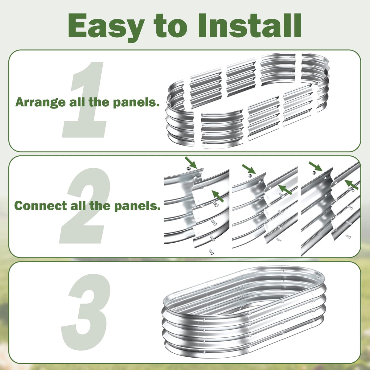 Tegarbed rust-resistant galvanized finish enhances outdoor spaces