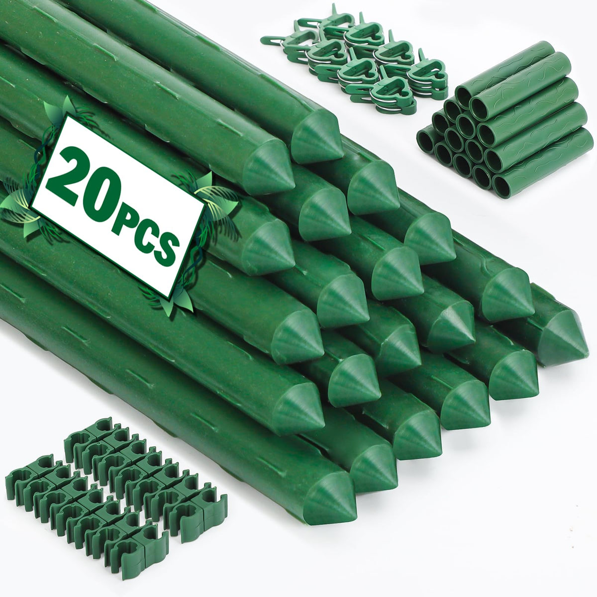 Tegarbed garden stakes 16-inch core sinking into soil for sturdy plant support.