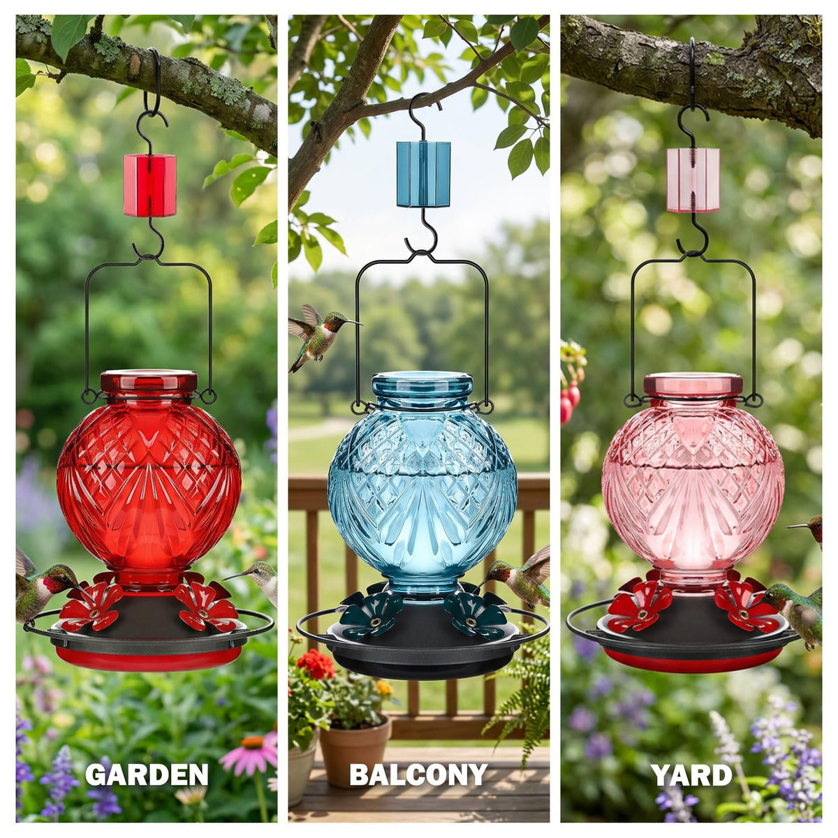 Tegarbed glass feeder makes a thoughtful gift for bird lovers.