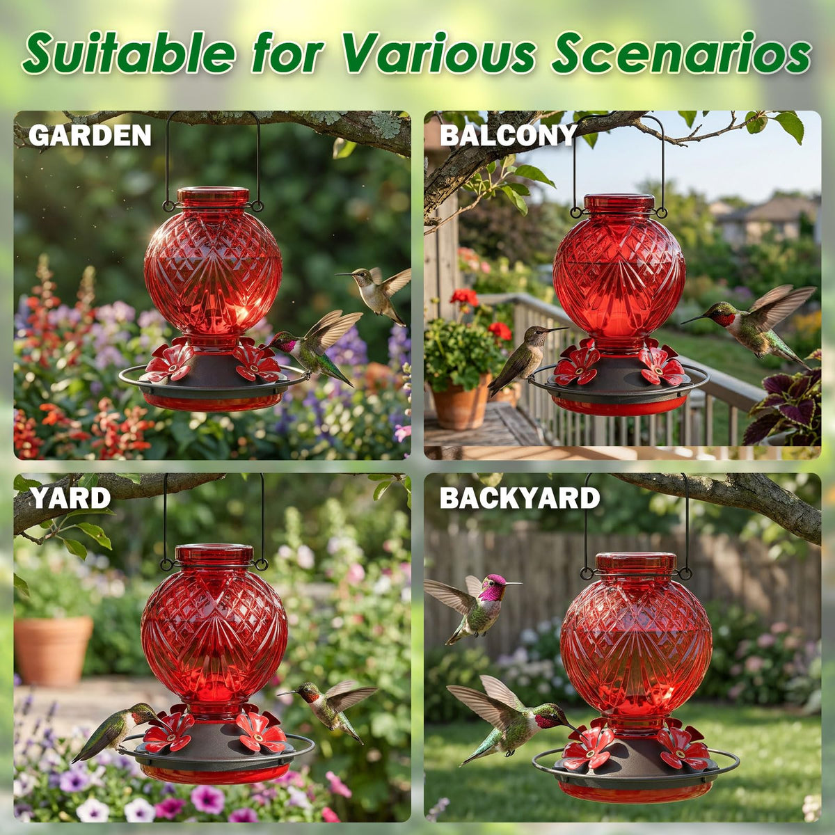 Hanging loop on the Tegarbed feeder enables flexible garden placement