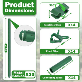 Tegarbed green-coated steel stakes resist rust for durable outdoor use.