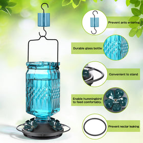 Tegarbed hanging loop enables easy outdoor placement on a tree or hook