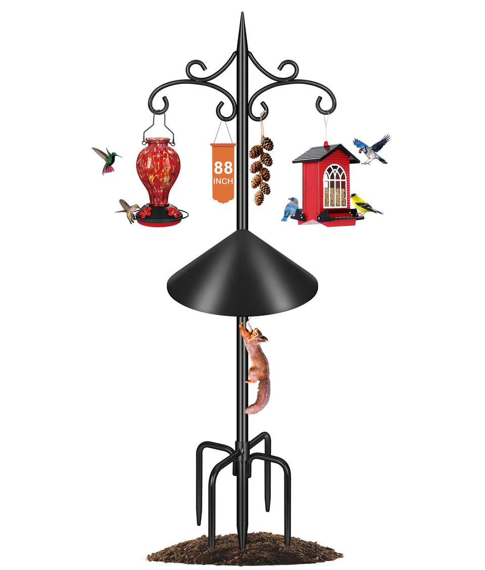 Tegarbed heavy-duty shepherd hook base enables stable outdoor displays.