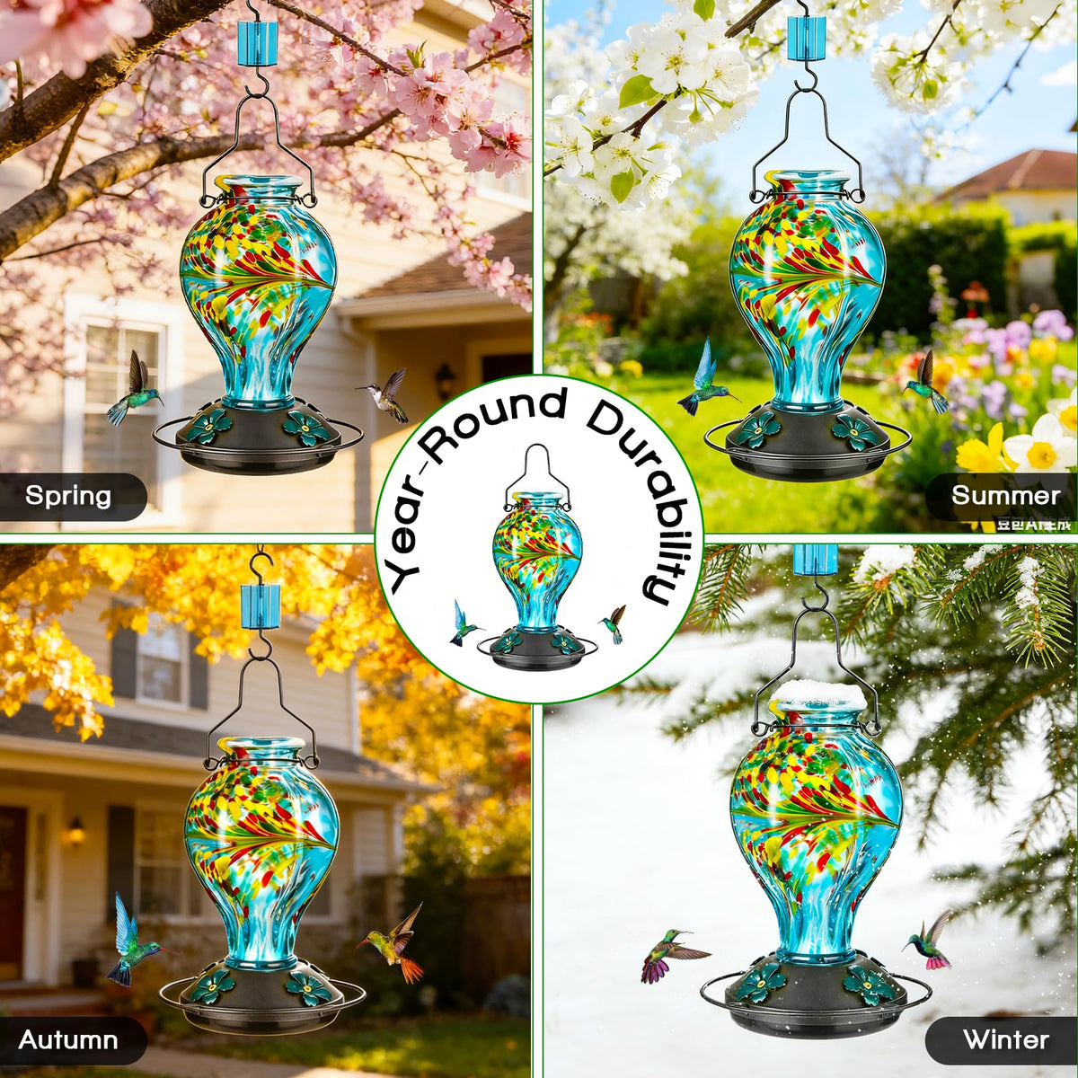 Tegarbed clear glass shows nectar levels at a glance.