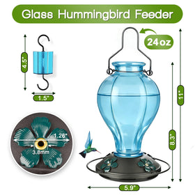 Tegarbed hummingbird feeder ports close-up showing bee-resistant design.