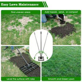 Tegarbed Lawn Leveling Rake adjustable handle for comfortable operation