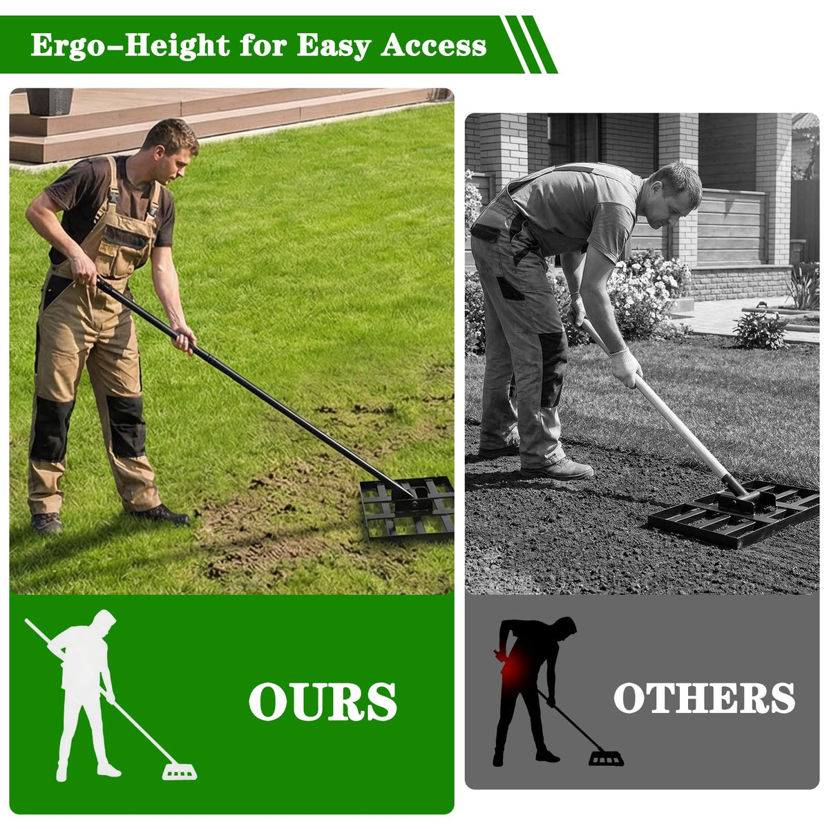 Tegarbed Lawn Leveling Rake ideal for backyard leveling tasks
