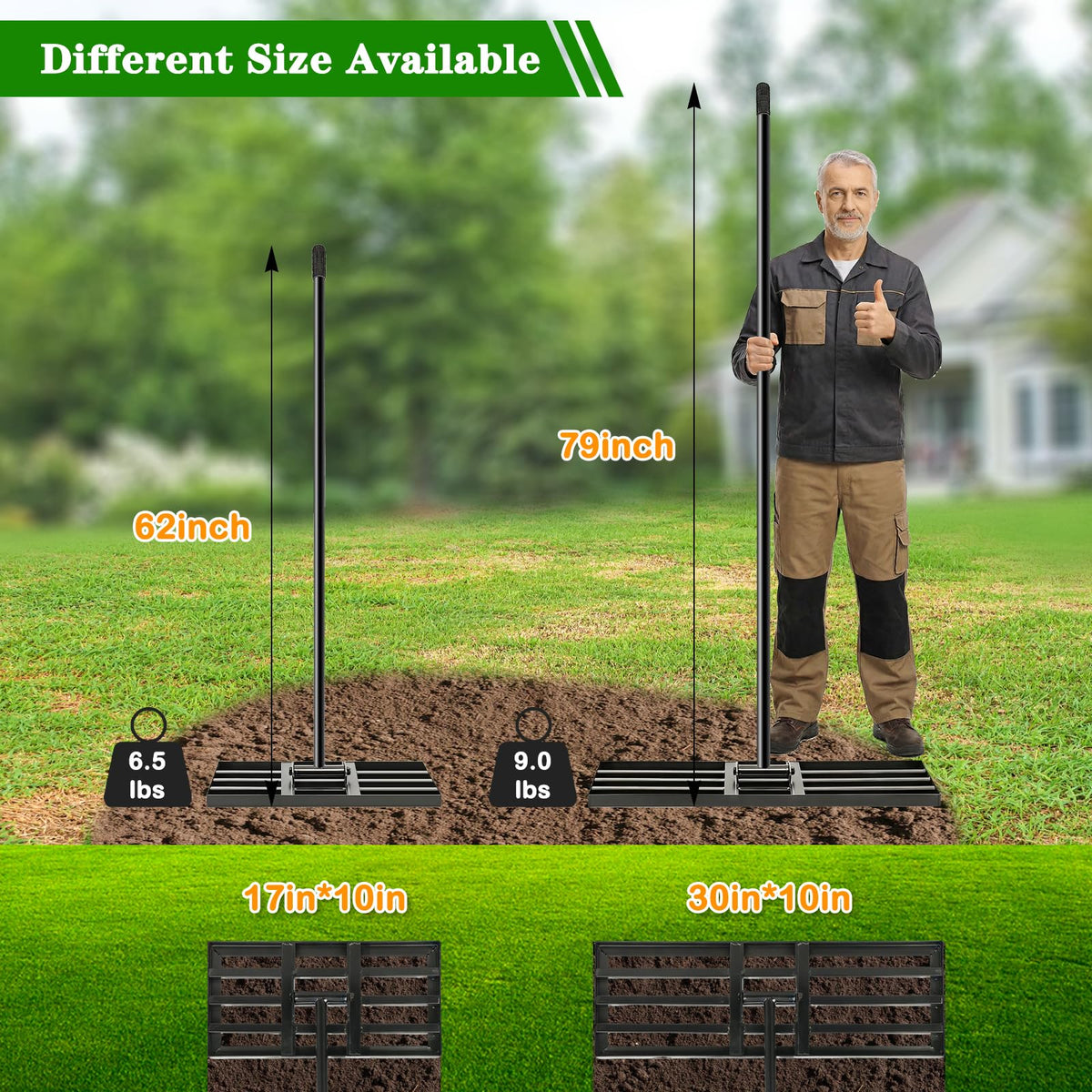 Tegarbed Lawn Leveling Rake stainless steel durability for long-lasting yard work