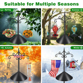Tegarbed versatile outdoor use for bird feeders, plant baskets, lights.