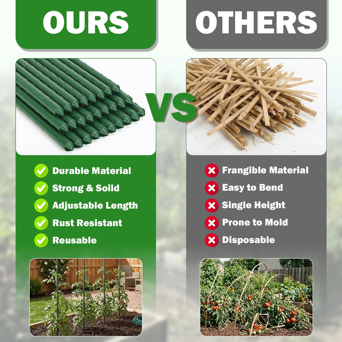 Tegarbed plant clips hold stems gently to promote healthy growth.