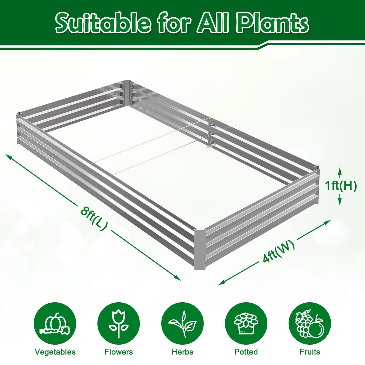 Tegarbed raised bed center brace prevents bowing under soil pressure