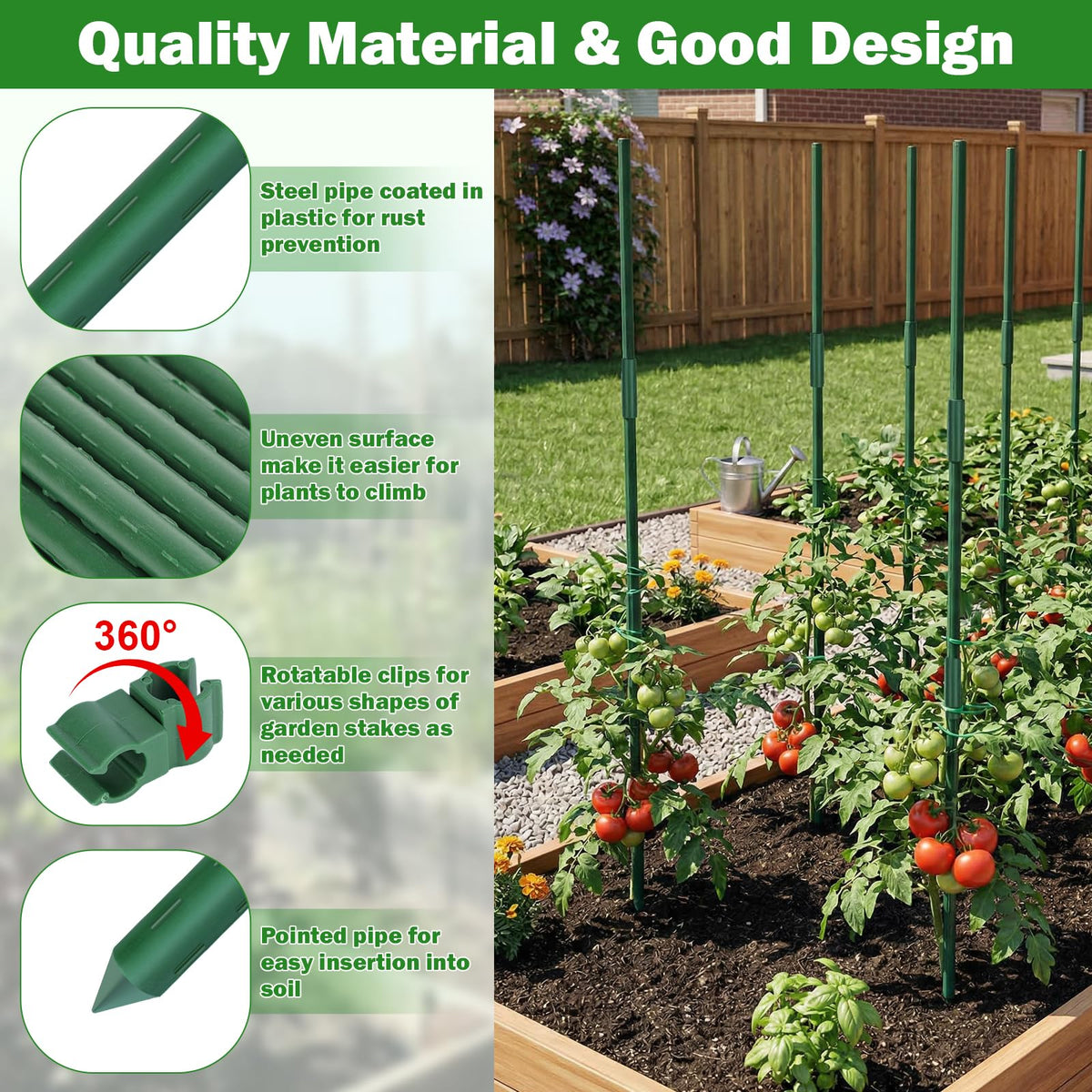 Tegarbed rotatable clips 30 secure stems without damage for versatile plant training.
