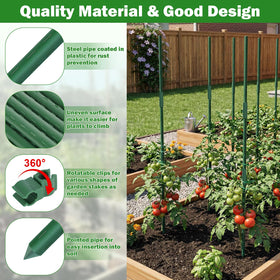 Tegarbed rotatable clips securely hold stems during growth.