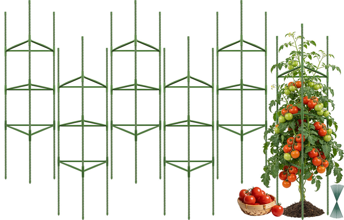 Tegarbed heavy-duty garden stakes withstand weather and plant growth.