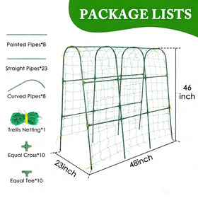 Tegarbed U-shape garden trellis supports dual-row planting and sun exposure