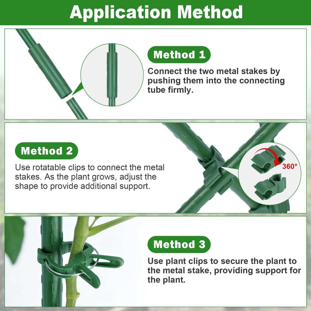 Tegarbed garden stakes ideal for tomatoes peppers cucumbers in beds containers or balconies.