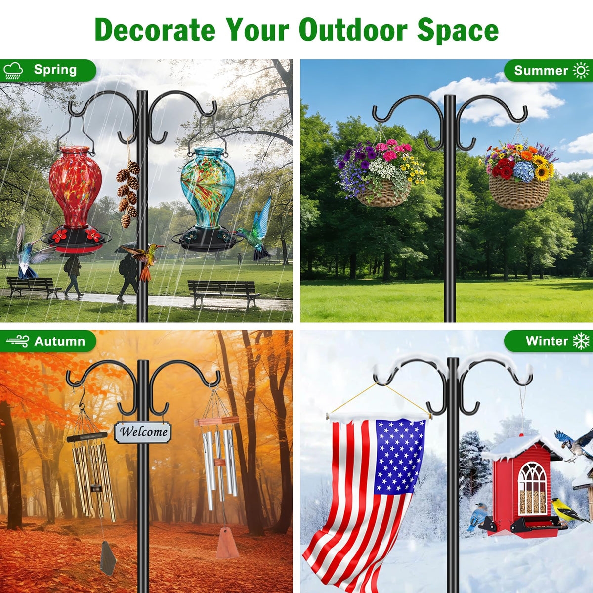 Tegarbed 1in-diameter pole suits garden décor and functional displays.