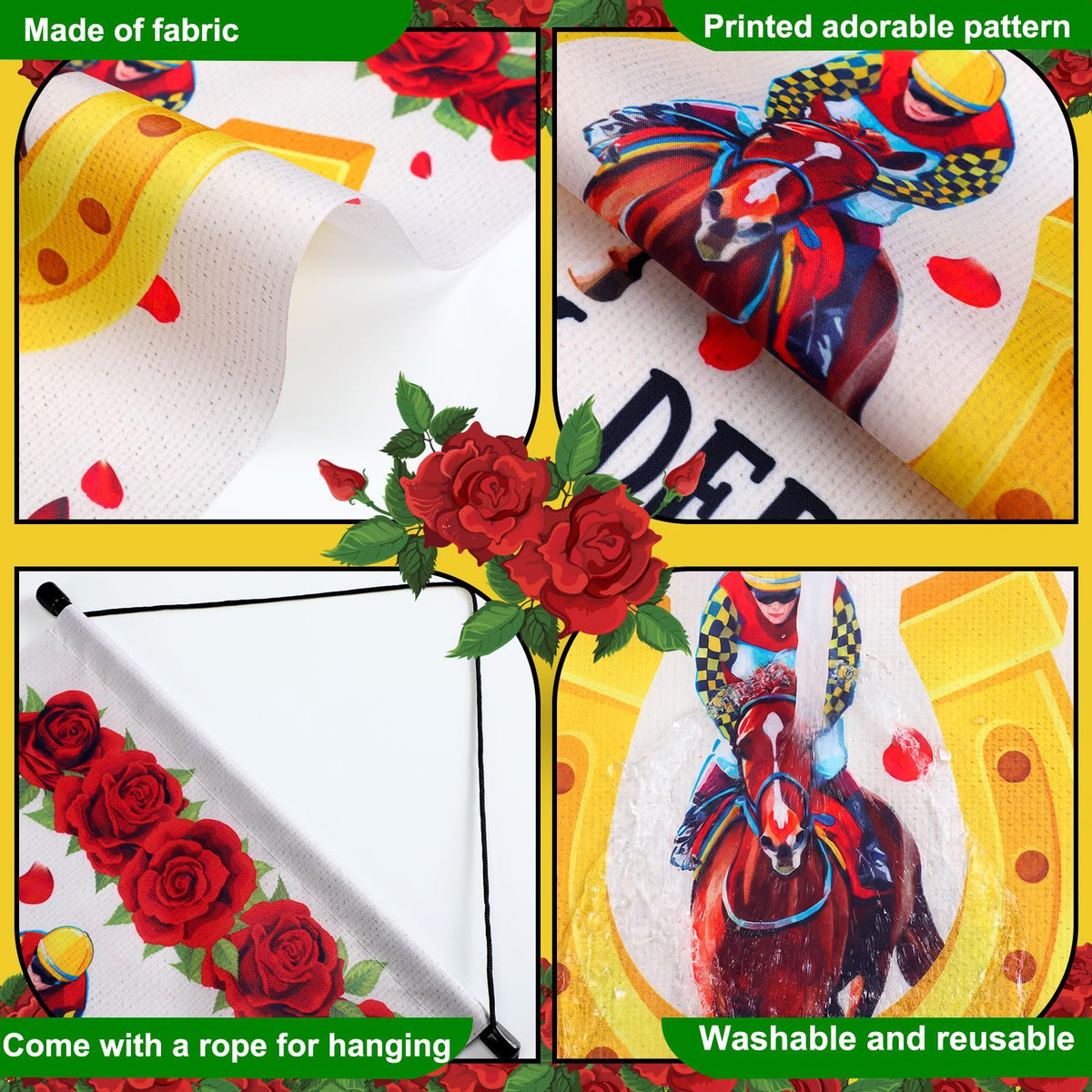 Tegeme Derby Day durable polyester fabric resists fading in sun and rain.