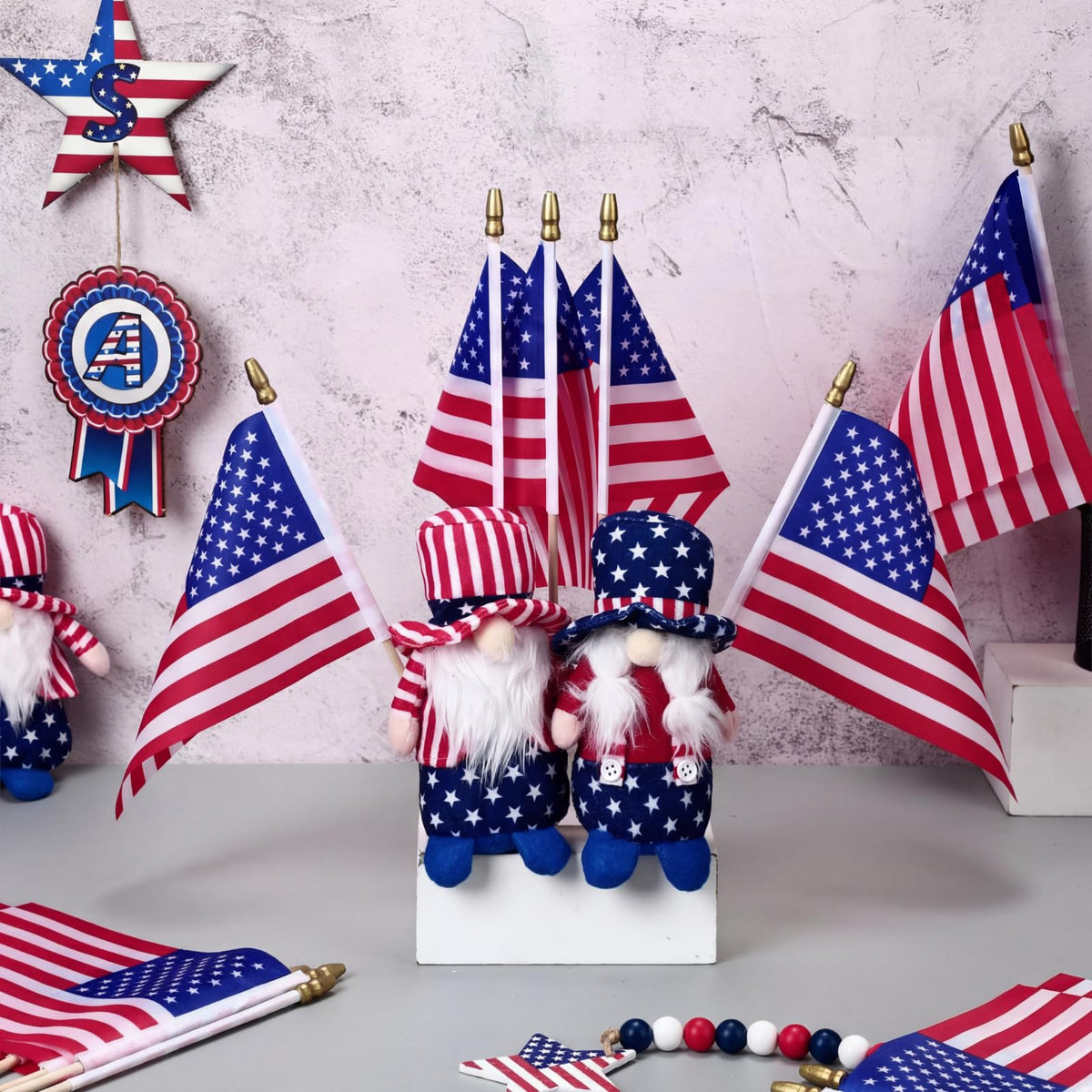 Tegeme flag on stick for parties and photo ops with festive touch.