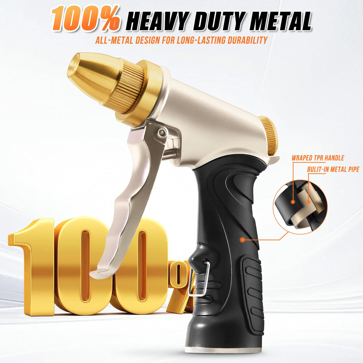 Teirdth heavy-duty brass body boosts longevity and high-pressure water flow.