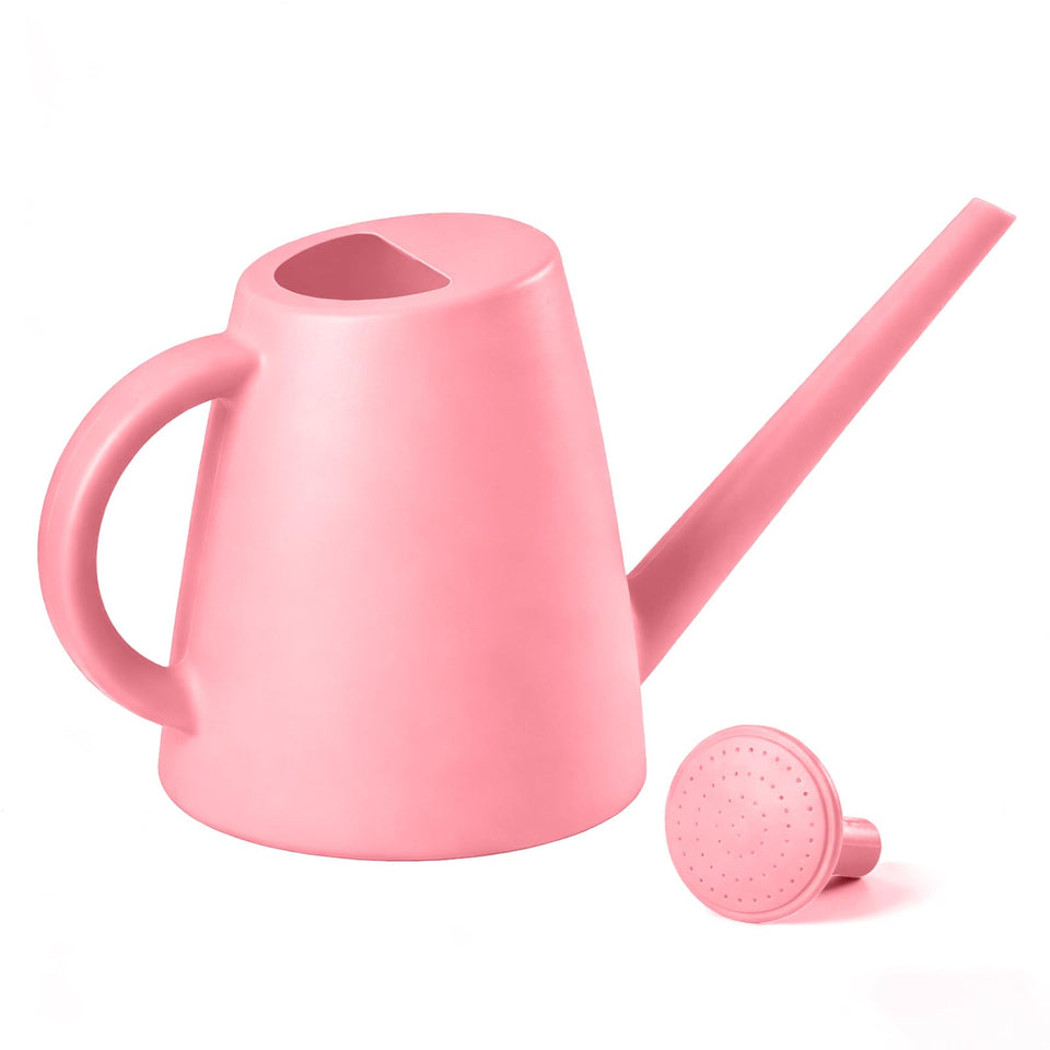 TEIUKAX pink watering can with long spout for precise indoor watering.