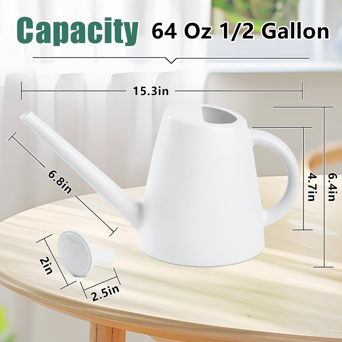 TEIUKAX watering can close-up showing thick plastic durability.