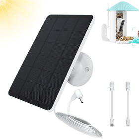 TEKCAM Bird Feeder Solar Panel 4W powers cameras in sunny conditions.