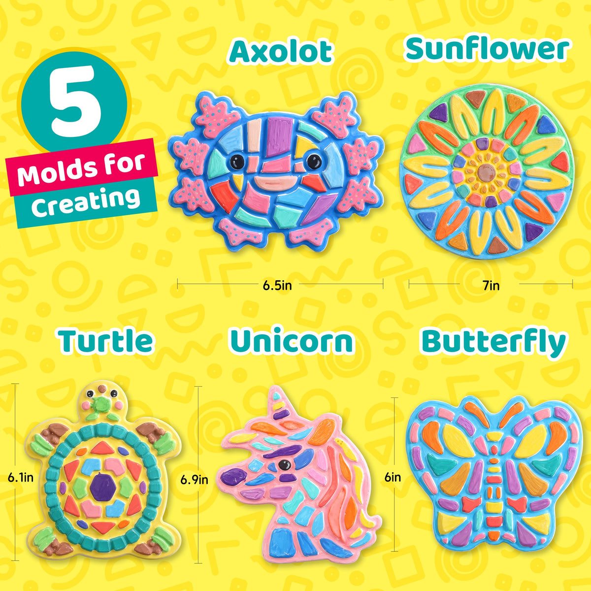 Tekeii stepping stone kit medallion mold for creative color-mixing and art.