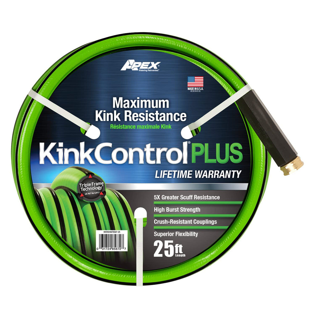 Teknor Apex Kink Control Plus 25ft hose shows kink resistance for uninterrupted watering