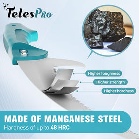 TelesPro ergonomic-co-molded handle supports comfort during extended pruning sessions.
