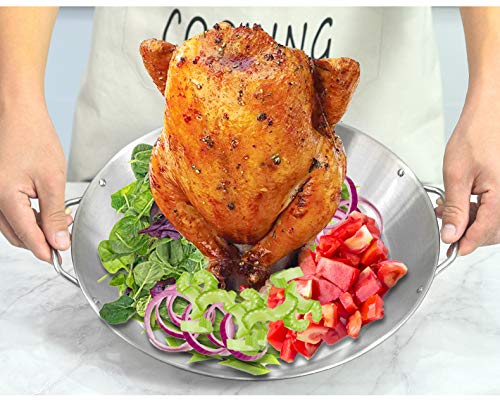 Tellshun stainless steel grill stand side view for oven or grill use