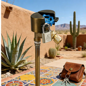 TEMEILI tool-free installation demonstrated on an outdoor faucet