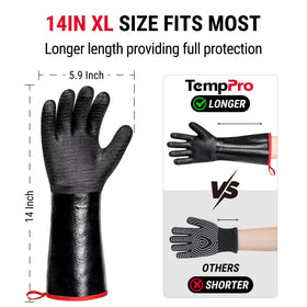 TempPro 15-inch sleeve guards arms for full heat protection during grilling.