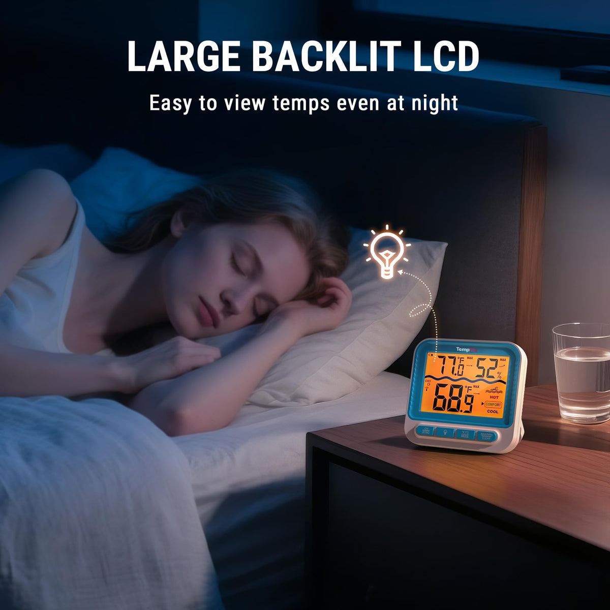 TempPro 24-hour max/min memory helps track daily water temperature changes.