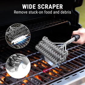 TempPro brush features three scrubbing rows for multi-angle residue removal.