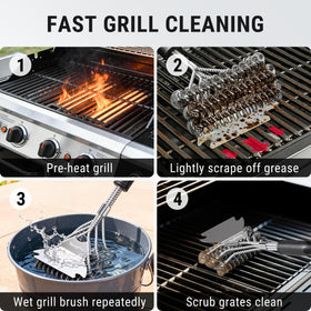 TempPro portable grill cleaner is lightweight for trips, tailgates, and camping.