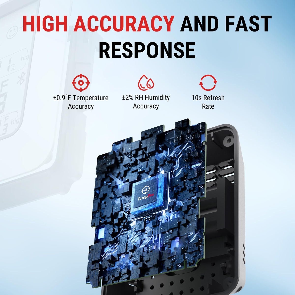 TempPro hygrometer comfort indicator shows environment status at a glance