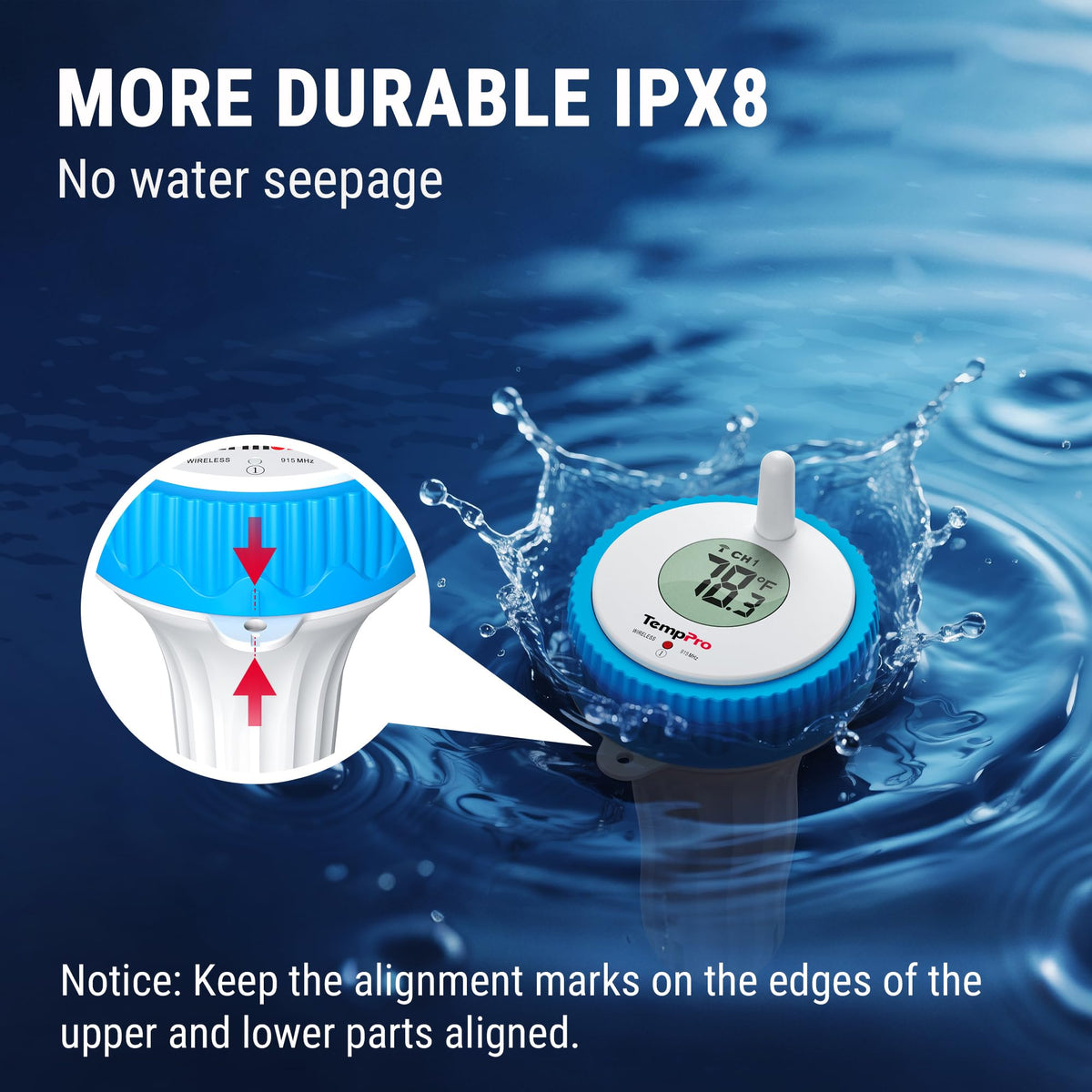 TempPro RF link enables remote monitoring from indoors up to 500 feet.