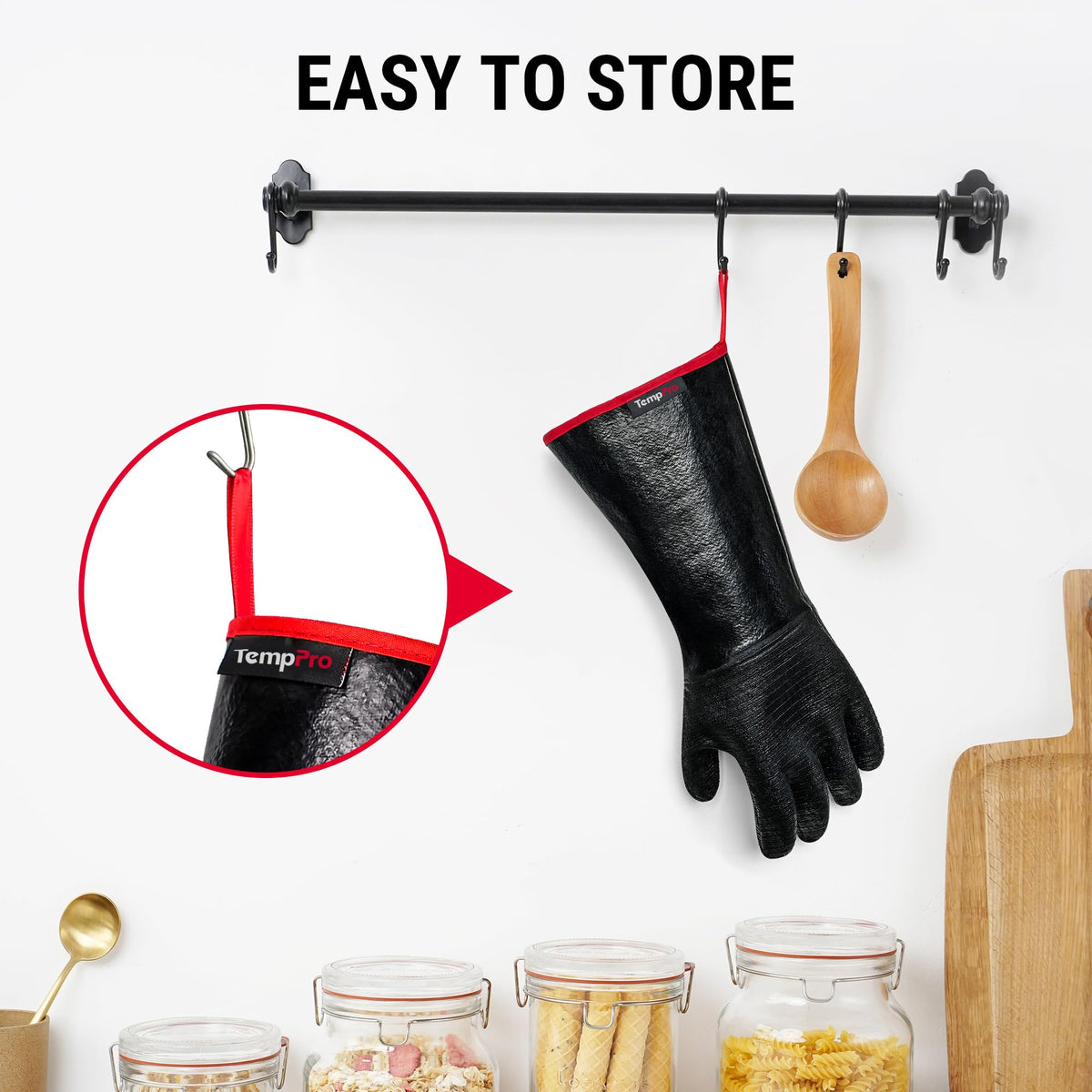 TempPro rotisserie smoker gloves enable safe handling of rotating spits.