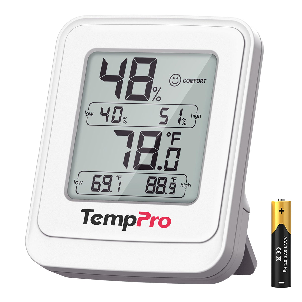 TempPro TP150 Greenhouse Thermometer Hygrometer | IPX5 Humidity Monitor