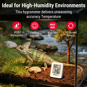 TempPro TP150 Greenhouse Thermometer Hygrometer | IPX5 Humidity Monitor
