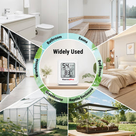 TempPro TP150 Greenhouse Thermometer Hygrometer | IPX5 Humidity Monitor