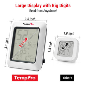 TempPro TP50 displays high and low values for quick trend comparisons.